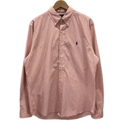 RALPH LAUREN　チェックシャツ　長袖　シャツ　トップス　コットン　ボタンダウン　グラフチェック　ワンポイント　ブランドロゴ　刺しゅう　スモールポニー　古着