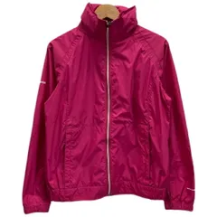 Columbia　ナイロンジャンパー　アウター　ハイネック　フルジップ　ラグラン　ナイロン　無地　ブランドロゴ　ワンポイント　フード収納　アウトドア　古着