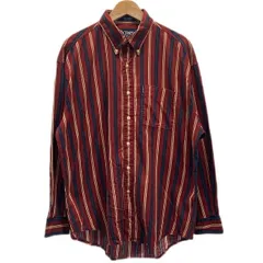 CHAPS RALPH LAUREN　ストライプシャツ　長袖　シャツ　トップス　コットン　ボタンダウン　ワンポイント　ブランドロゴ　胸ポケット　古着