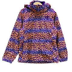THE NORTH FACE　ナイロンジャンパー　アウター　ポリエステル　総柄　ヒョウ柄　レオパード　フルジップ　フード収納可能　ワンポイントロゴ　キッズ　古着