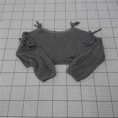 ◇ ⊇ マジェスティックレゴン MAJESTIC LEGON リボン付きショートニット グレー系 M レディース E  【1510230001955】