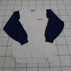 ◇ Θ ミズノ Mizuno ベースボール 長袖アンダーシャツ ホワイト×ネイビー Mサイズ メンズ E  【1510230005311】