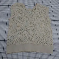 ◇ ⊂ ラナン RANAN レースベスト ノースリーブ アイボリー系 M レディース E  【1510230005915】