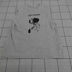 ◇ ⊂ ケービーエフ KBF KB36-21V030 ステイポジティブ犬プリントノースリーブTシャツ レディース E  【1510230005595】のサムネイル