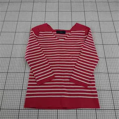 ◇ Θ シップス SHIPS ボーダーVネックニットコットンナイロン七分袖レディース E  【1510230006578】