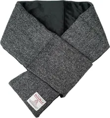 Sleeping Sheep(スリーピング シープ) ハリスツイード Harris Tweed ショートマフラー 中綿入り 男女兼用 裏起毛 ケース付 裏ボア 差し込みマフラー (ヘリンボン,  Free Size)