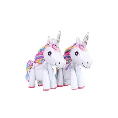 【新品】 OneHorse 2体セット ユニコーン バルーン 自立 足つき 風船 おもちゃ ゆめかわいい パーティー 装飾 飾り付け 0