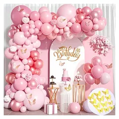 【新品】 Bethany Home マカロン風船 134枚セット パステルカラー ブルー バルーン お姫様カラー ロマンチック パーティー お誕生日会 結婚式 クリスマス 記念日 誕生日 二次会 子供会 文化祭 イベント 飾り付け (ピンク) 1