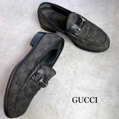 GUCCI グッチ ホースビットローファー GGキャンバス レザー ブラック