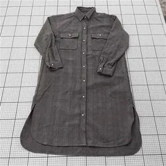 ◇ ⊇ エニィファム any FAM グレンチェックシャツワンピース Fサイズ グレー系 レディース E  【1510230008886】