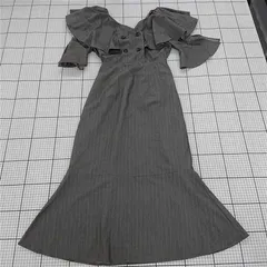 ◇ ⊂ グレイル GRL tu788 フリルスリーブマーメイドワンピース グレー系 レディース E  【1510230008688】