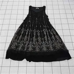 ◇ ⊂ ワンピース アクシーズファム axes femme TS341X15 刺繍ワンピース ブラック系 M レディース E  【1510230010551】