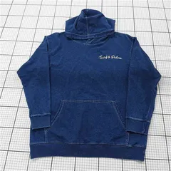 ◇ ⊇ サーフ＆パームス Surf & Palms デニム調パーカー メンズ Mサイズ ネイビー系 E  【1510240005219】