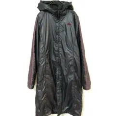 アディダス　adidas　ベンチコート　ダウンコート　レディースL　美品　黒色　ポリエステル　刺繍ロゴ