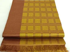 平和屋着物□極上 本場黄八丈 八寸名古屋帯 一重帯 格子 逸品