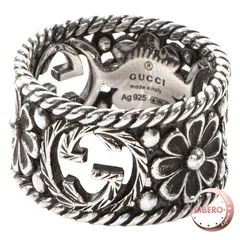 GUCCI グッチ インターロッキングG フラワー リング・指輪 13号 シルバー【中古】
