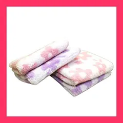 【スタッフおすすめ！】ふわふわ 無撚糸 タオル ハンカチ ギフト ラッピング ナチュラル フラワー 2色10枚組（20*20cm）