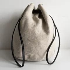 【美品】 ARTS&SCIENCE 【Oval lantern bag】 アーツ＆サイエンス ランタン バッグ リネン 麻 25110536