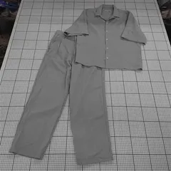 ◇ ⊂ アストロノミー ASTRONOMY セットアップ シャツ＆パンツ グレー系 メンズ Mサイズ E  【1510230013644】