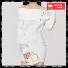 ニットワンピース レディース オフショルダー ワンピース リブニット ボタンデザイン ミニ丈 ショート丈 セクシー 大人可愛い 着やせ 無地 膝上 秋冬 韓国風 セータードレス CH24WPS-003