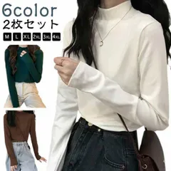 【2枚セット】ボトルネック 両面起毛 カットソー レディース 長袖 トップス 防寒 インナー 大きいサイズ きれいめ 秋冬 春 無地 プチハイネック tシャツ あったかインナー 裏起毛 シンプル カジ#pop2481
