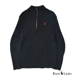 ポロ ラルフローレン 最新バージョン QRラベル コットン ケーブル ニット セーター XL N0766