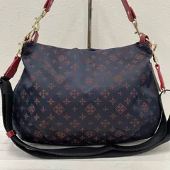 5812　russet ラシット　2way　ショルダーバッグ　ハンドバッグ　トートバッグ　ネイビー　レッド　紺　赤　モノグラム　総柄　レディース　ナイロン　レザー　シンプル　きれいめ　上品　カジュアル