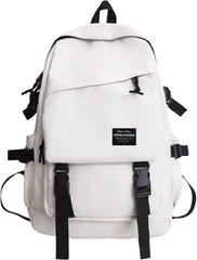 FairyPomu リュック バックパック タウンリュック 軽量 大容量 PC 多機能 撥水 カジュアル アウトドア 旅行 修学旅行 通学 通勤 防災用品 メンズ レディース (ホワイト,  M)