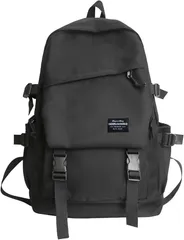 FairyPomu リュック バックパック タウンリュック 軽量 大容量 PC 多機能 撥水 カジュアル アウトドア 旅行 修学旅行 通学 通勤 防災用品 メンズ レディース (ブラック,  M)