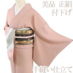 Michiko✺新品 正絹 手縫い仕立て パールトーン 小紋 A3685 正絹 作家もの 江戸小紋（鮫） 高島屋誂え パールトーン 伊達襟 162/65