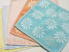 送料無料 7/美品 TOCCA トッカ タオルハンカチ 5枚セット ◇ フラワー柄 パイル地 レディース ピンク オレンジ 等 ハンカチ タオル地 ▼7J
