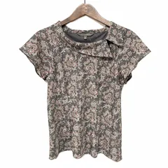 #snc ローラアシュレイ LAURAASHLEY シャツ ブラウス 9 グレー ペイズリー柄 半袖 美品 ディース [969497]
