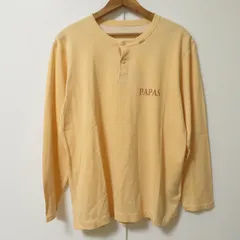 #anc パパス Papas カットソー ロンT M オレンジ系 ヘンリーネック ロゴ メンズ [947018]のサムネイル