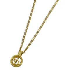 【在庫一掃】 クリスチャンディオール Christian Dior ロゴ ラウンド ネックレス CD 丸型 ネックレス GP ゴールド レディース 【中古】