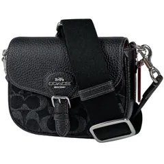 【在庫一掃】 コーチ COACH アメリア スモール サドル バッグ シグネチャー ロゴ ショルダーバッグ デニム ブラック CQ187 レディース 【中古】