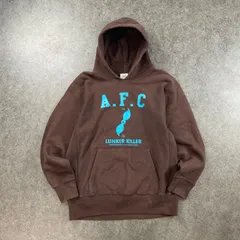 LUNKER KILLER A.F.C Hoodie Pullover ランカーキラー スウェット パーカー フーディー プルオーバー ロゴプリント ブラウン/ブルー メンズ L