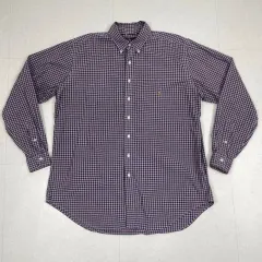 ポロラルフローレン ネイビー レッド CHECK ボタンダウン クラシックフィット シャツ L