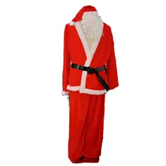 サンタクロース コスチューム 大人用 サンタ コスプレ クリスマス 衣装 (5点セット)