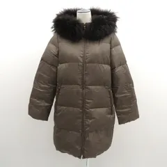 nano universe / ナノユニバース ◆ダウンコート/西川ダウン/ラクーンファー/カーキ/サイズ40 NL54CT5505TS 【レディース/ガールズ/LADY/女性/婦人】 レディースファッション【中古】 