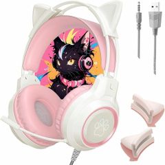 YOWU 猫耳ヘッドホン 水色 - メルカリ