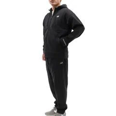 ニューバランス スウェット 上下セット メンズ Newbalance 裏起毛 フルジップパーカー ロングパンツ セットアップ トレーニングウェア  用 男性 スポーツウエア/AMJ53174-AMP53175-BK