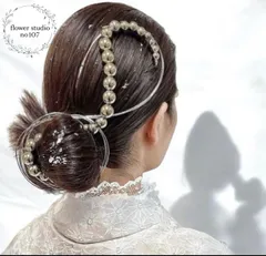 ボールチェーン髪飾り　シルバー　水引き　成人式髪飾り　卒業式髪飾り　結婚式髪飾り　成人式　卒業式　結婚式　チェーン髪飾り　銀