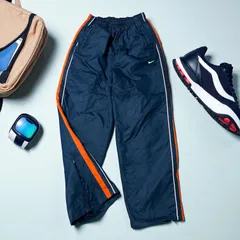 美品　ナイキ　ウインドブレーカー　パンツ　スポーツ　ランニング　ロング　メンズ　シャカシャカ　裾ジッパーあり　L   厚手