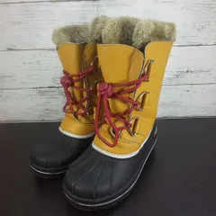 AIR WALK JUNIOR SNOW BOOTS エアウォーク ジュニア スノーブーツ 20.0cm イエロー ブラック 黒 黄 AWSNB-57 L11968