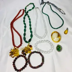 S【ヴィンテージ】天然石 ストーン アクセサリー ネックレス クリスタル  レディースアクセサリー おしゃれ