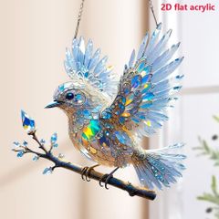 サンキャッチャー 青い鳥 バード ステンドグラス風 ナチュラル 北欧風