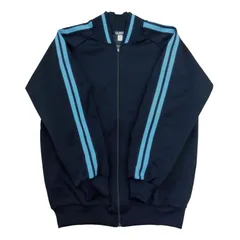 【値下げ品・新品】ジャージ上　オープンファスナー長袖シャツ　サックスブルーライン入　ネイビー　紺　（旧）太田西中【送料込み】