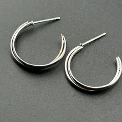 【新品】【ネコポス】アクセサリー ピアス フープ シルバー カラー キレイ レディース◆