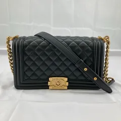 CHANEL シャネル　ボーイシャネル　ショルダーバッグ　ラムスキン　ブラック シャネル チェーンショルダーバッグ ボーイシャネル ラムスキン