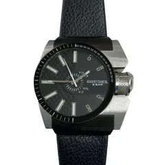 186000 動作未確認 DIESEL ディーゼル 腕時計 DZ-1374  ブラック クォーツ アナログ レザー